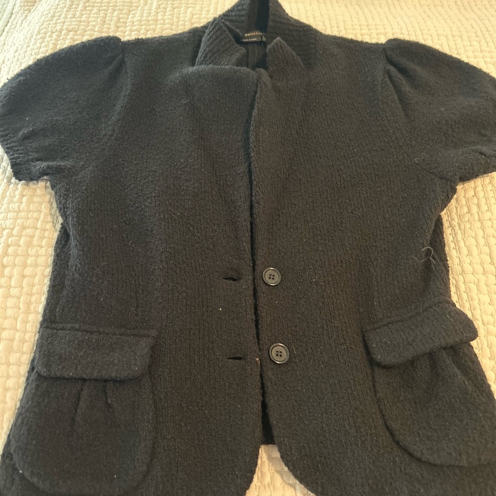 BCBGMaxAzria Black Short Sleeve Cardigan